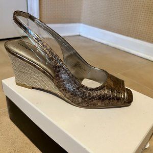 NWT! East 5th Wedge Heel - Bronze Snake - Size 8.5